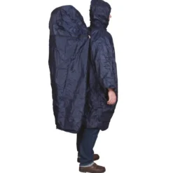 TravelSafe Poncho – Med plads til backpack – Blå Hot
