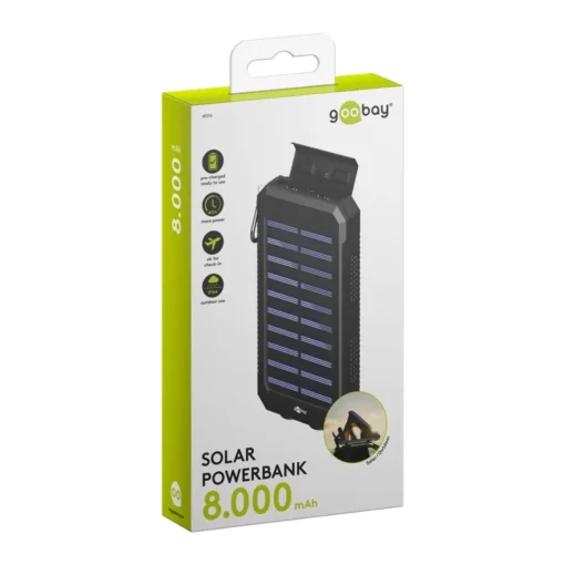 Goobay Powerbank – 8.000 mah – Solceller Clearance