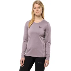 Jack Wolfskin Trøje til dame – Sky Thermal LS T W – Lilla Sale